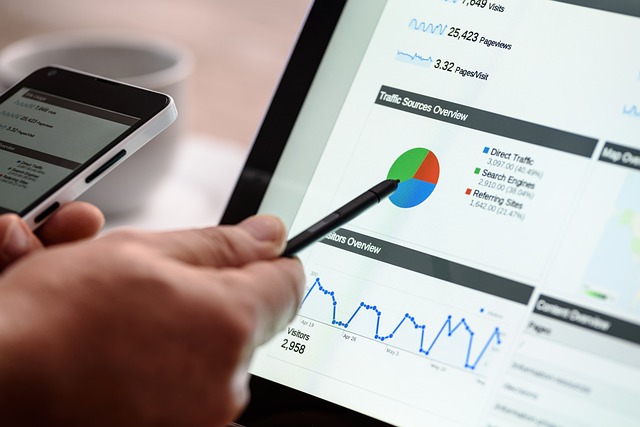 screen with analytics